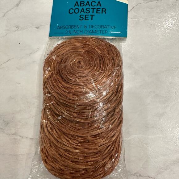 Vintage Kmart New Abaca Coasters 6 pc set absorbent decorative 3.5” diameter - Picture 1 of 5